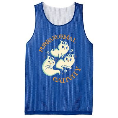 Purranormal Cativity Funny Halloween Costume Ghost Cats Gift Great Gift Mesh Reversible Basketball Jersey Tank