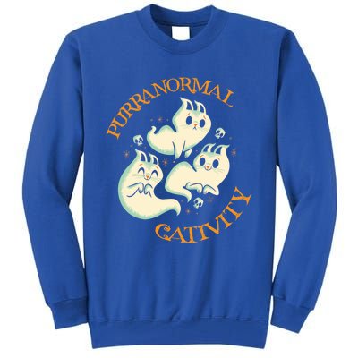 Purranormal Cativity Funny Halloween Costume Ghost Cats Gift Great Gift Tall Sweatshirt