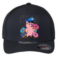Pig Cop Funny Police Officer Doughnut Flexfit Unipanel Trucker Cap
