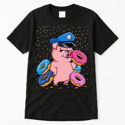 Pig Cop Funny Police Officer Doughnut Tall T-Shirt