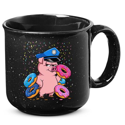 Pig Cop Funny Police Officer Doughnut 15oz Campfire Ceramic Mug