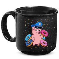 Pig Cop Funny Police Officer Doughnut 15oz Campfire Ceramic Mug