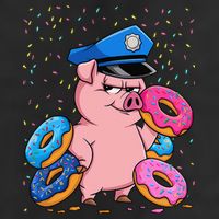 Pig Cop Funny Police Officer Doughnut 15oz Campfire Ceramic Mug