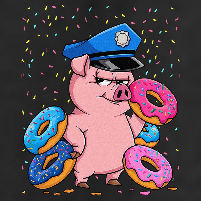 Pig Cop Funny Police Officer Doughnut 15oz Campfire Ceramic Mug