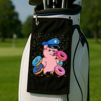 Pig Cop Funny Police Officer Doughnut Golf Towel