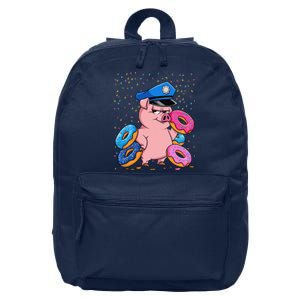 Pig Cop Funny Police Officer Doughnut 16 in Basic Backpack