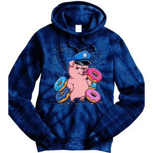 Pig Cop Funny Police Officer Doughnut Tie Dye Hoodie