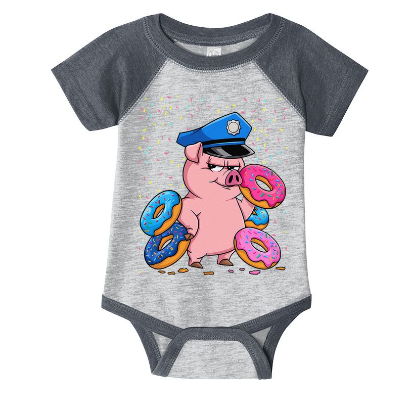 Pig Cop Funny Police Officer Doughnut Infant Baby Jersey Bodysuit