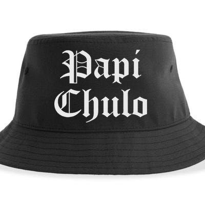 Papi Chulo Funny Mexican Spanish Handsome El Jefe Pimp Daddy Sustainable Bucket Hat