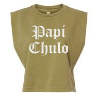 Papi Chulo Funny Mexican Spanish Handsome El Jefe Pimp Daddy Garment-Dyed Women's Muscle Tee