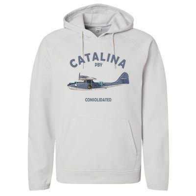 Pby Catalina Flying Boat Seaplane Airplane American Ww2 Performance Fleece Hoodie