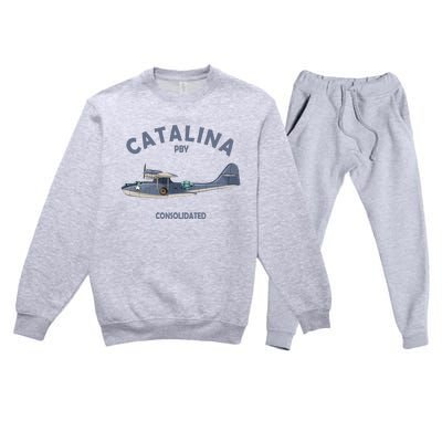 Pby Catalina Flying Boat Seaplane Airplane American Ww2 Premium Crewneck Sweatsuit Set