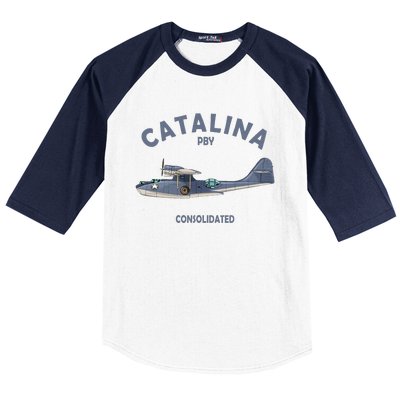 Pby Catalina Flying Boat Seaplane Airplane American Ww2 Baseball Sleeve Shirt