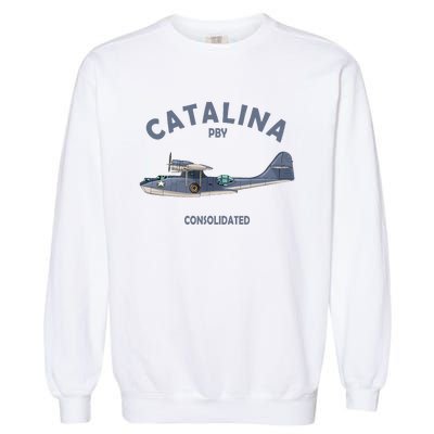 Pby Catalina Flying Boat Seaplane Airplane American Ww2 Garment-Dyed Sweatshirt