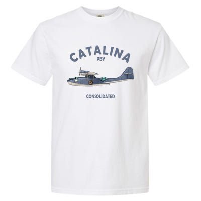 Pby Catalina Flying Boat Seaplane Airplane American Ww2 Garment-Dyed Heavyweight T-Shirt