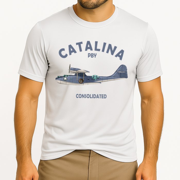 Pby Catalina Flying Boat Seaplane Airplane American Ww2 Cooling Performance Crew T-Shirt