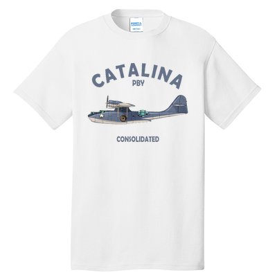 Pby Catalina Flying Boat Seaplane Airplane American Ww2 Tall T-Shirt