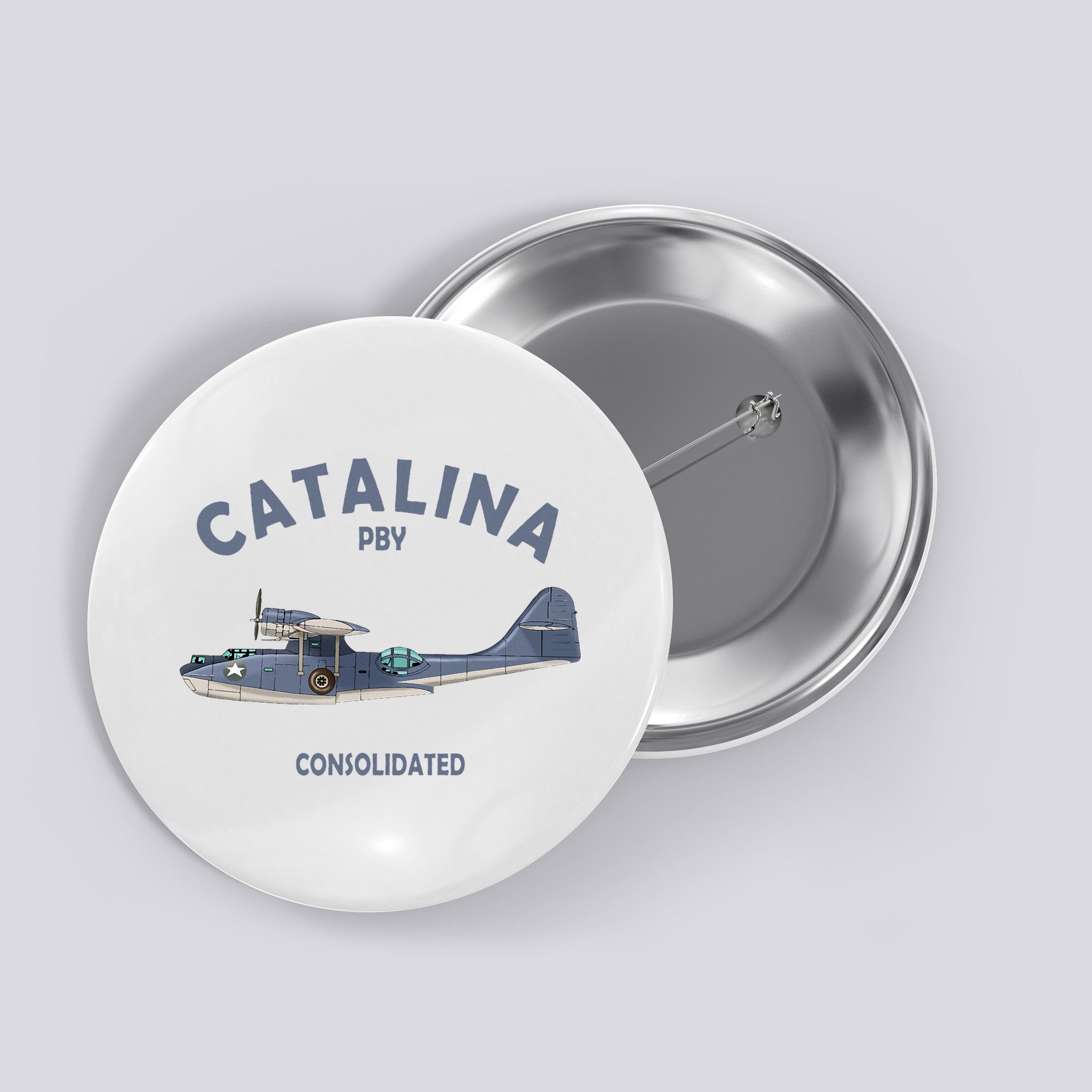 Pby Catalina Flying Boat Seaplane Airplane American Ww2 Button