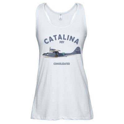 Pby Catalina Flying Boat Seaplane Airplane American Ww2 Ladies Essential Flowy Tank