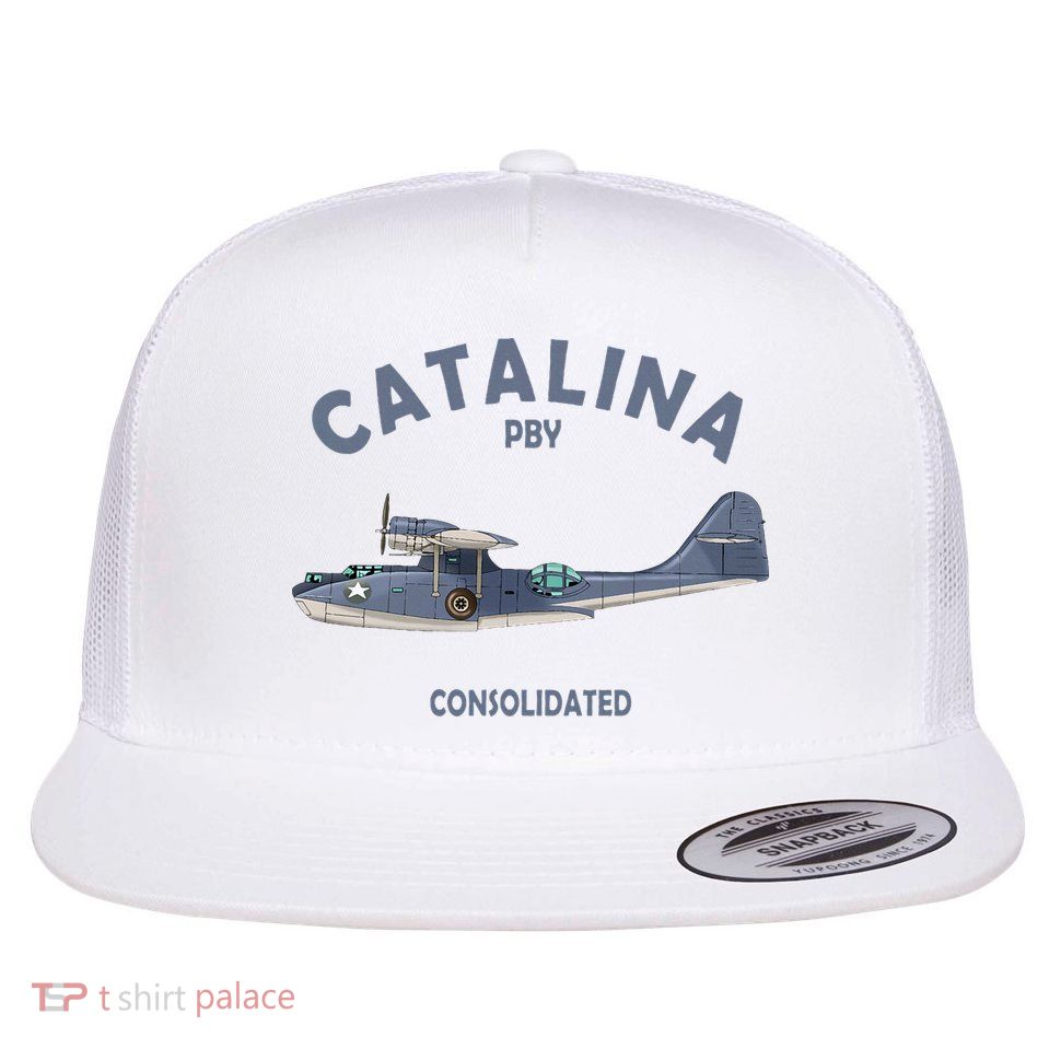 Pby Catalina Flying Boat Seaplane Airplane American Ww2 Flat Bill Trucker Hat