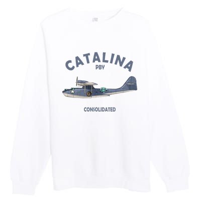 Pby Catalina Flying Boat Seaplane Airplane American Ww2 Premium Crewneck Sweatshirt