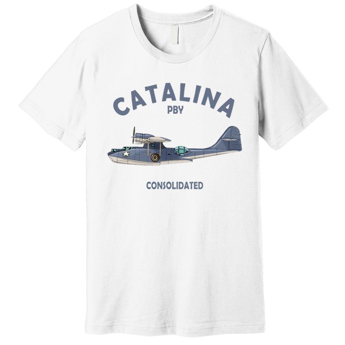 Pby Catalina Flying Boat Seaplane Airplane American Ww2 Premium T-Shirt