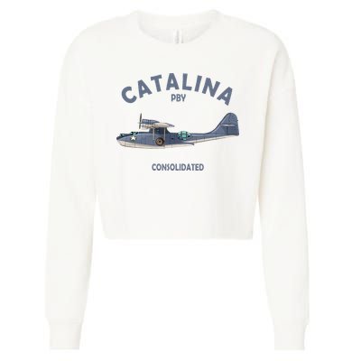 Pby Catalina Flying Boat Seaplane Airplane American Ww2 Cropped Pullover Crew