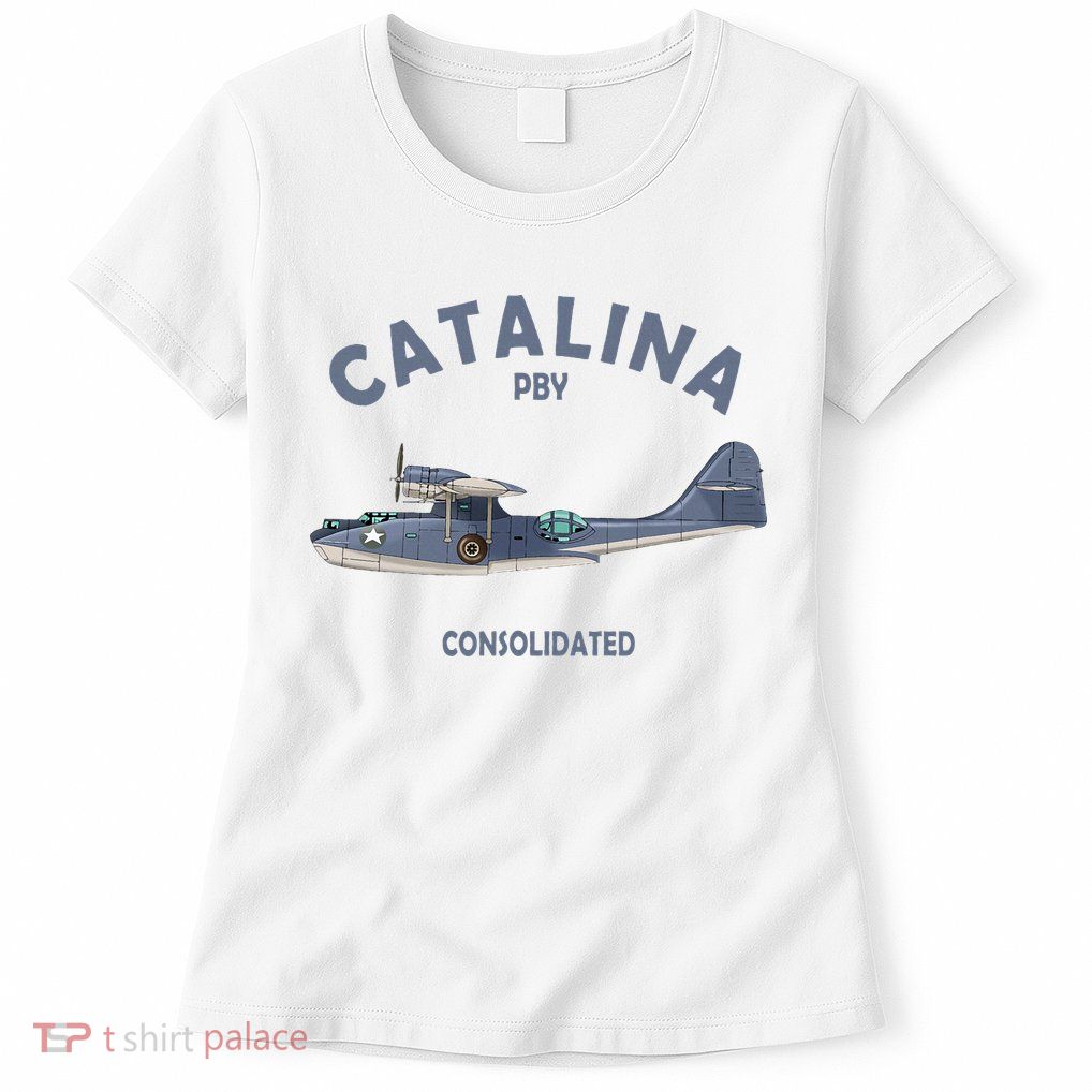 Pby Catalina Flying Boat Seaplane Airplane American Ww2 Womens T-Shirt