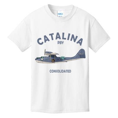 Pby Catalina Flying Boat Seaplane Airplane American Ww2 Kids T-Shirt