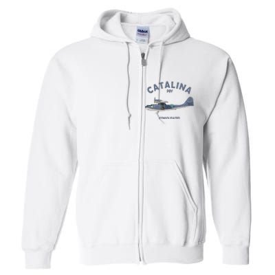 Pby Catalina Flying Boat Seaplane Airplane American Ww2 Full Zip Hoodie