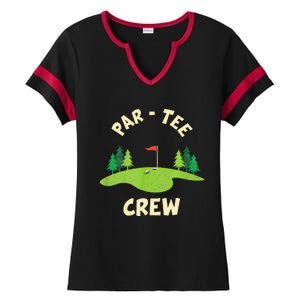 Par Crew Funny Golf Birthday Party Birdie Golfer Ladies Halftime Notch Neck Tee