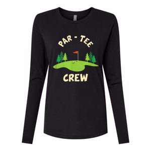 Par Crew Funny Golf Birthday Party Birdie Golfer Womens Cotton Relaxed Long Sleeve T-Shirt