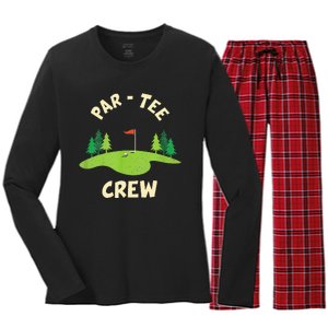 Par Crew Funny Golf Birthday Party Birdie Golfer Women's Long Sleeve Flannel Pajama Set 