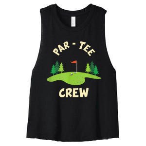 Par Crew Funny Golf Birthday Party Birdie Golfer Women's Racerback Cropped Tank