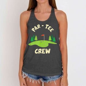 Par Crew Funny Golf Birthday Party Birdie Golfer Women's Knotted Racerback Tank