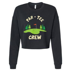 Par Crew Funny Golf Birthday Party Birdie Golfer Cropped Pullover Crew