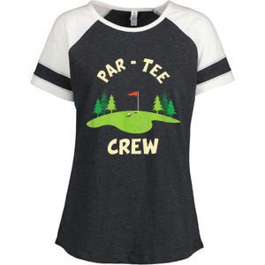 Par Crew Funny Golf Birthday Party Birdie Golfer Enza Ladies Jersey Colorblock Tee