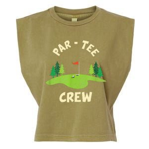 Par Crew Funny Golf Birthday Party Birdie Golfer Garment-Dyed Women's Muscle Tee