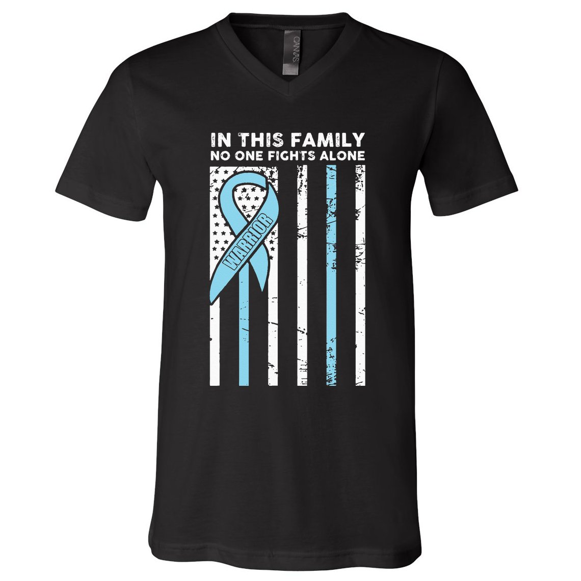 Prostate Cancer Fight Cancer Ribbon V-Neck T-Shirt