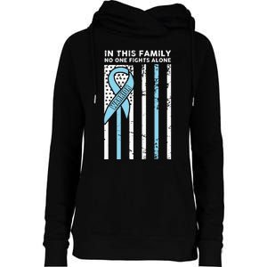 Prostate Cancer Fight Cancer Ribbon Womens Funnel Neck Pullover Hood