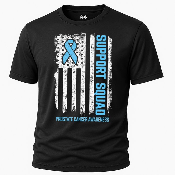 Prostate Cancer Flag Support Squad Prostate Cancer Awareness Cooling Performance Crew T-Shirt