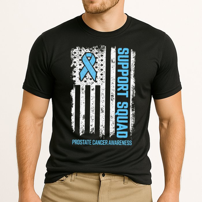 Prostate Cancer Flag Support Squad Prostate Cancer Awareness Cooling Performance Crew T-Shirt