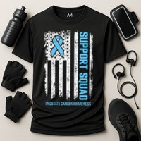 Prostate Cancer Flag Support Squad Prostate Cancer Awareness Cooling Performance Crew T-Shirt