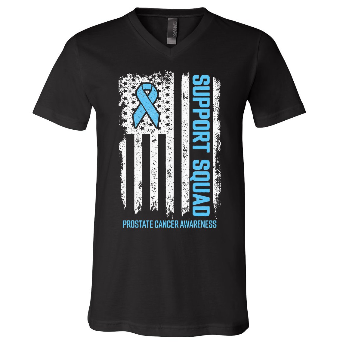 Prostate Cancer Flag Support Squad Prostate Cancer Awareness V-Neck T-Shirt