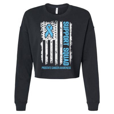 Prostate Cancer Flag Support Squad Prostate Cancer Awareness Cropped Pullover Crew