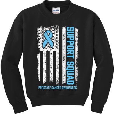 Prostate Cancer Flag Support Squad Prostate Cancer Awareness Kids Sweatshirt