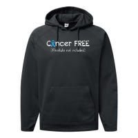 Prostate Cancer Free Prostate Cancer Awareness Ribbon Performance Fleece Hoodie