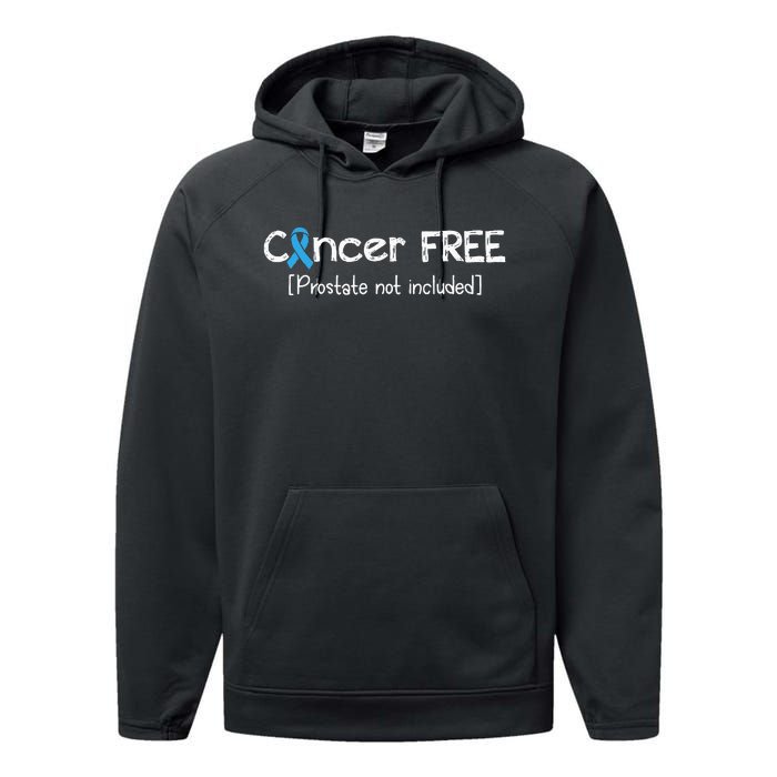 Prostate Cancer Free Prostate Cancer Awareness Ribbon Performance Fleece Hoodie