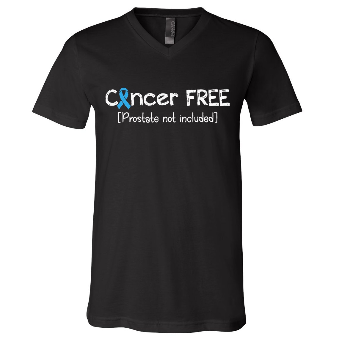 Prostate Cancer Free Prostate Cancer Awareness Ribbon V-Neck T-Shirt
