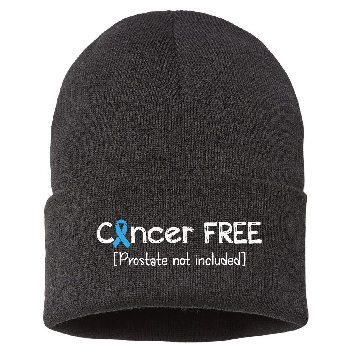 Prostate Cancer Free Prostate Cancer Awareness Ribbon Sustainable Knit Beanie